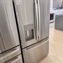 New GE 20.6 Cu. Ft. Fingerprint Resistant Counter-Depth French-Door Refrigerator GYE21JYMFS