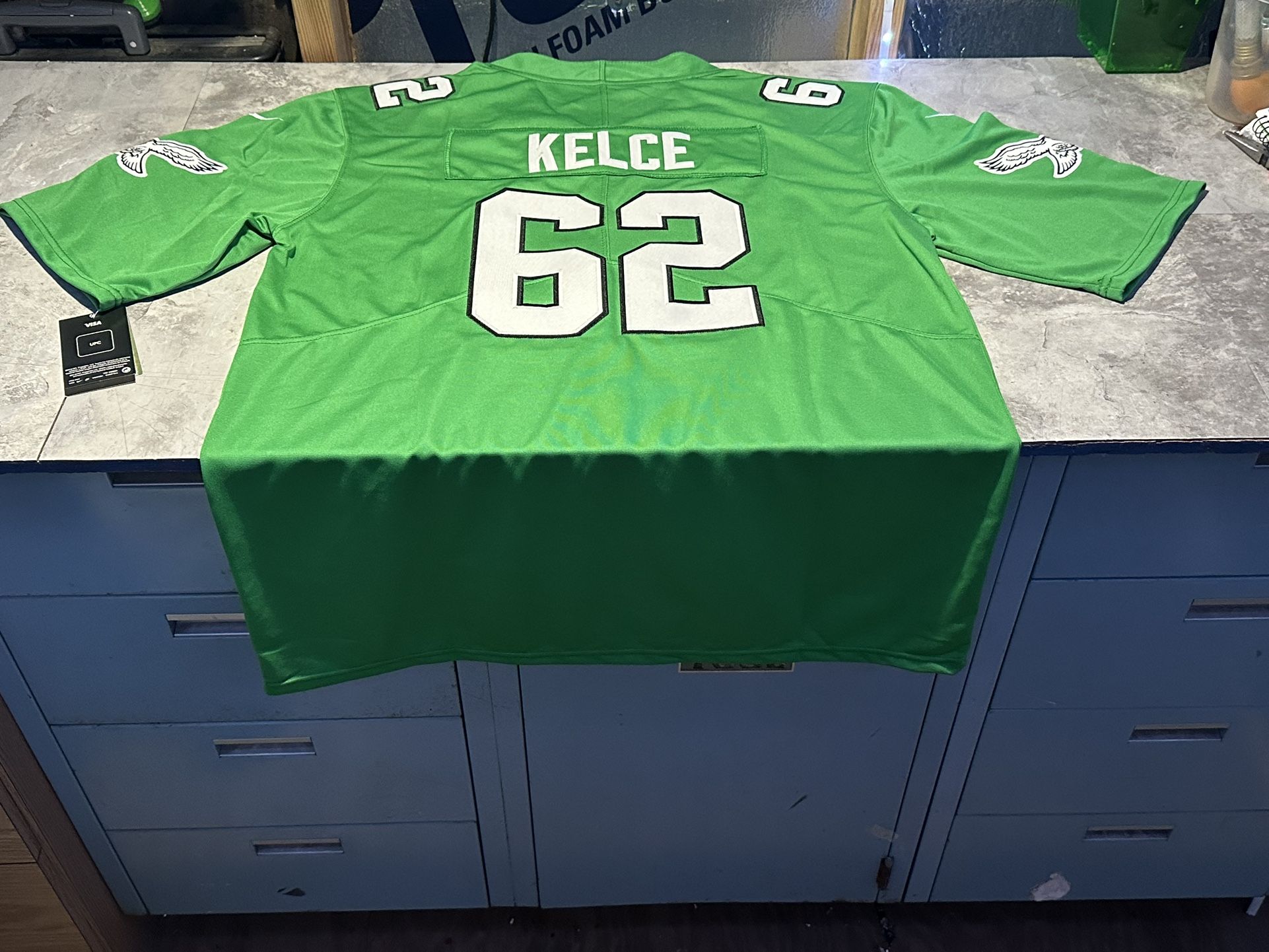 NWT Philadelphia Eagles Jason Kelce Kelly Green Jersey XL