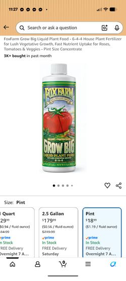 FOX FORM GROW BIG LIQUID PLANT FOOD