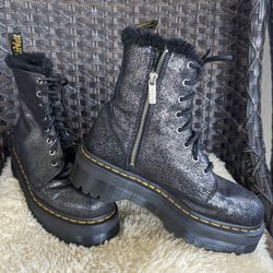 Dr Martin Jadon Metallic Faux Fur Lined