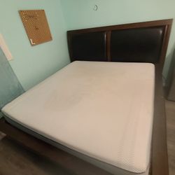 King Size Bed Frame W/ matching Solid Wood Dresser