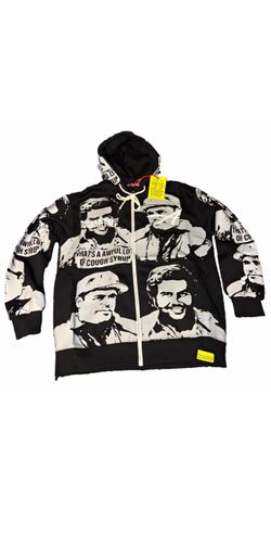 That’s A Awful Lot Of Cough Syrup / asaali Black/White Men’s L Full Zip Hoodie