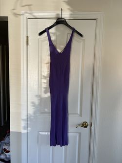 New Pretty Purple Stretch Sweater Dress