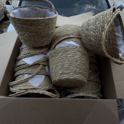 🧺 Set of 16 Woven Seagrass Baskets with Handles