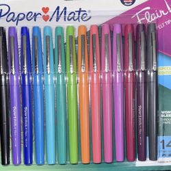 Paper Mate Felt Tip Pens Flair Marker Pens, Medium Point, Assorted, 14,Count