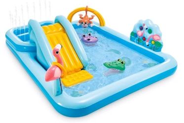 Intex 96" x 78" x 28" Inflatable Jungle Adventure Play Center Spray Kiddie Pool