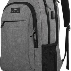 MATEIN Travel Laptop Backpack, Business Anti Theft Slim Sturdy Laptops Backpack with USB Charging Port, Water Resistant College School Computer Bag Gi