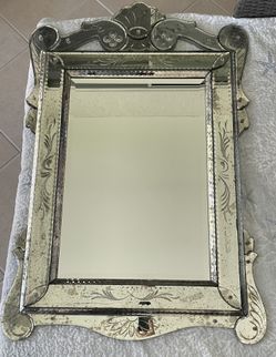Beautiful Mid 20th Century Venetian Beveled Mirror