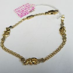 14k Yellow Gold Italian 2 Tone Designer Elephant 