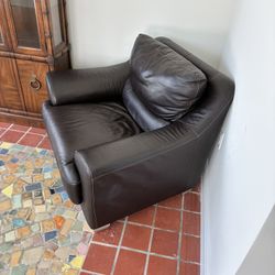 Brown Leather Club Chair