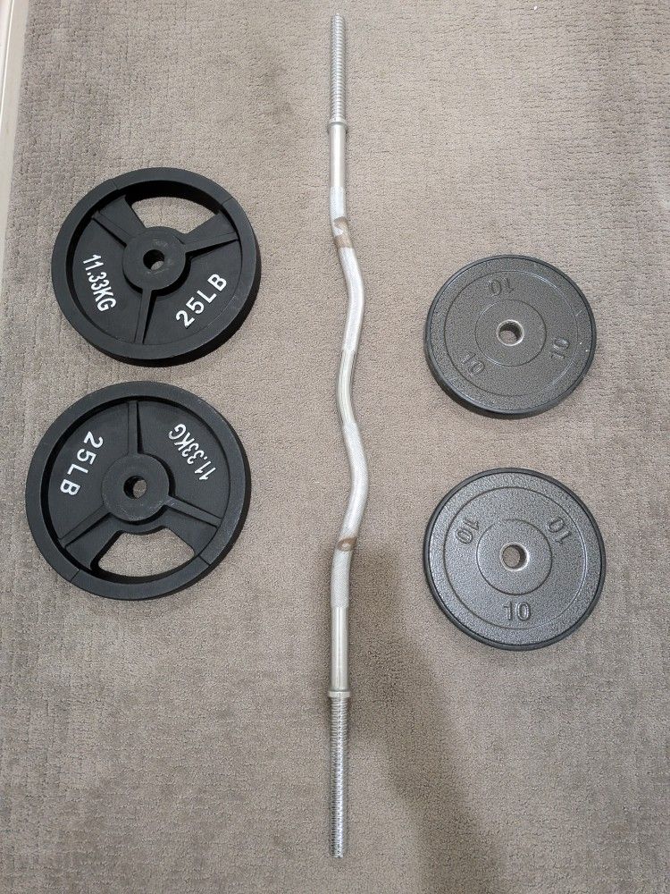 Barbell With Weighted Plates 