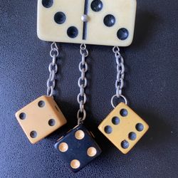 Bakelite Domino and Dice 1950 player pin