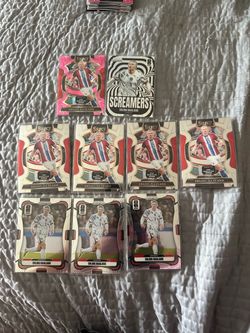 Erling Haaland Prizm World Cup / Select road to World Cup soccer card lot cracked pink ice