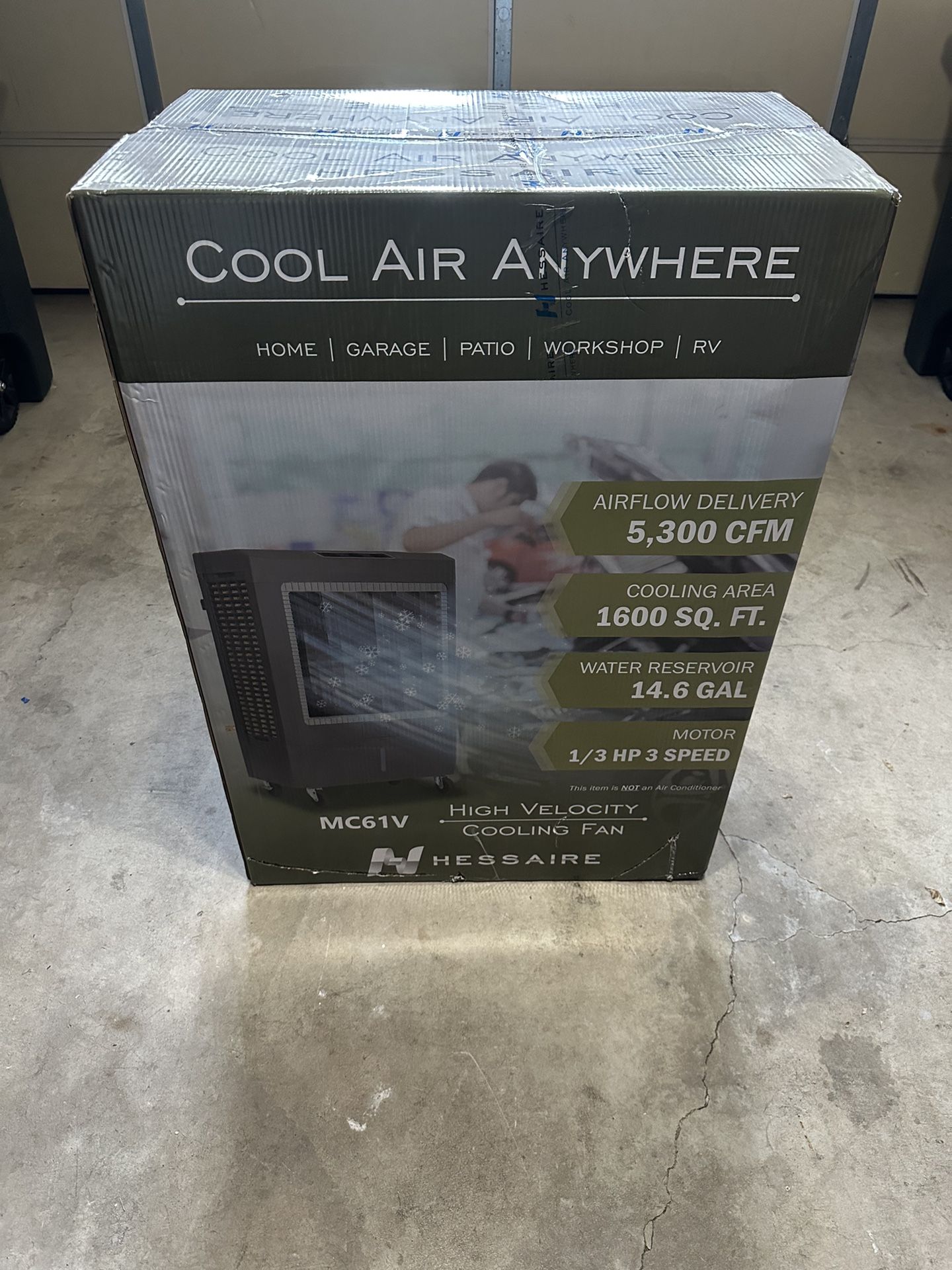Hessaire 5,300 CFM 3-Speed Portable Evaporative Cooler (Swamp Cooler) for 1,600 sq. ft.