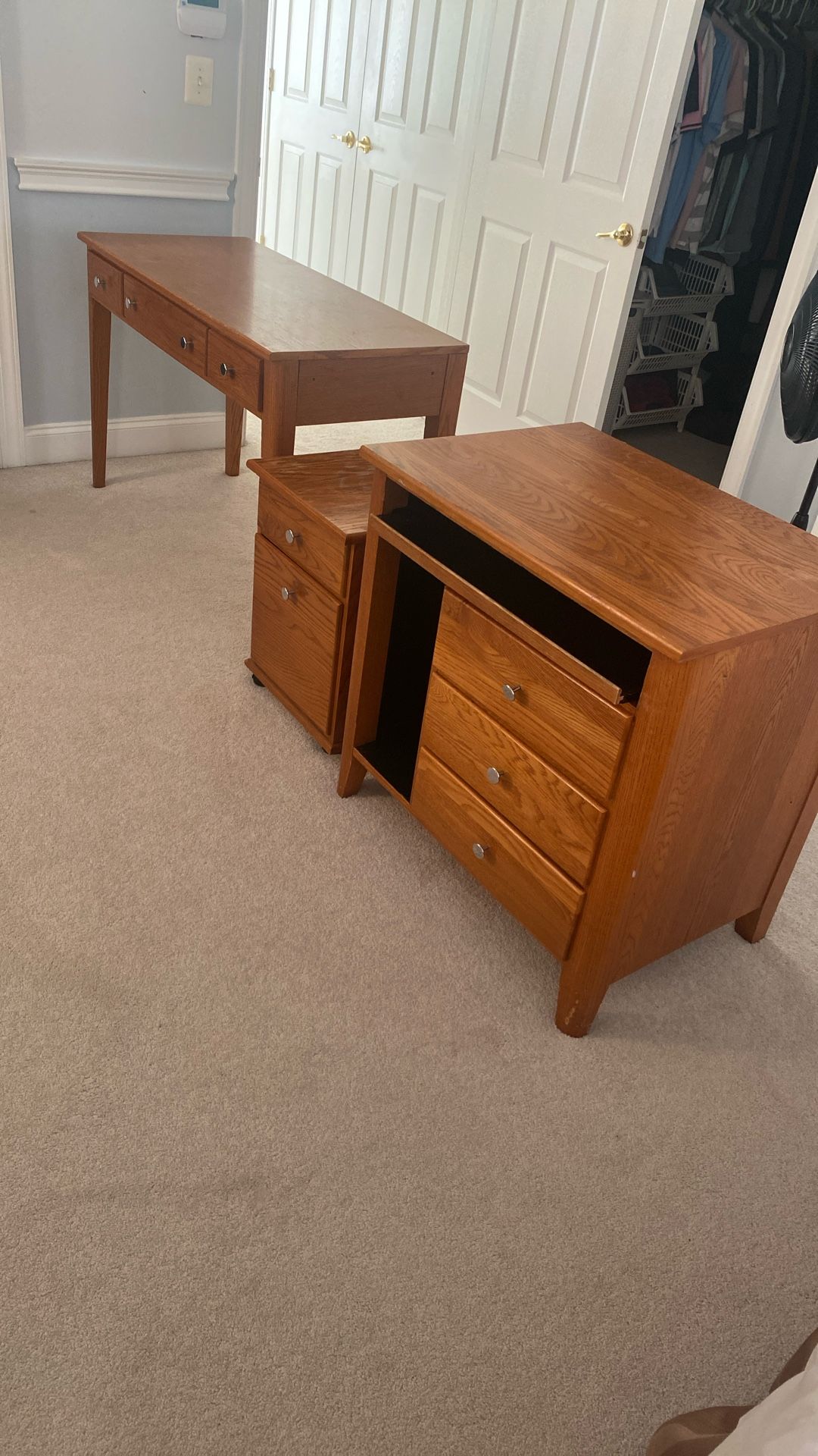 Three Piece Office Furniture-Real Wood