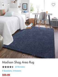 Brand new shag rug. Size 5 x 7. Color blue.