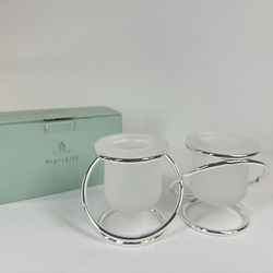 #1756 PartyLite Silver Plated Gemini Votive Candle Holders in Box P7207