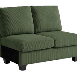 Middle Module for Modular Couch, Corduroy Customizable Chaise, Storage Ottoman for Sectional Sofa, Double Seater