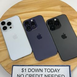 Apple Iphone 14 Pro Pay $1 DOWN AVAILABLE - NO CREDIT NEEDED