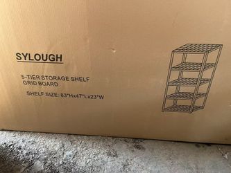 5-Shelf- Storage Rack Industrial Metal Adjustable Garage/Kitchen Shelves Heavy-Dudy Shelving Units Steel Organizer System for Basement/Shed, 84" H*55.