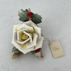 Capodimonte Porcelain White Rose