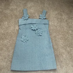 Denm Blue Floral Sleeveless Mini Dress Size M New With Tags