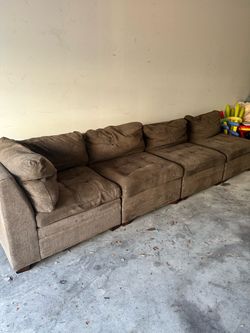 Brown Modular Sectional Sofa