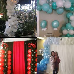 Balloon garlands ,columns ,backdrops