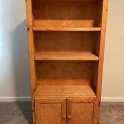 Ashley Furniture Wood Bookcase with Cabinet and 3 Shelves 