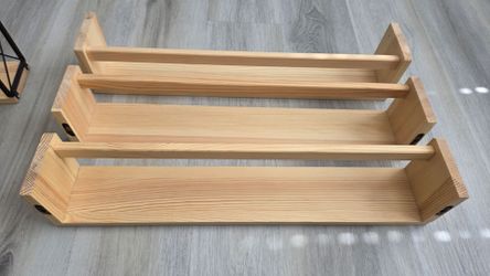 Wooden floating shelves