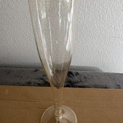 Glitter Gold Plastic Champagne Glasses