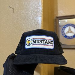 Vintage 80s Ford Mustang Trucker Hat Cap Snapback
