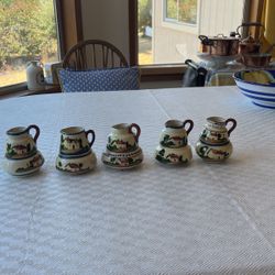 Devon Motto Ware antique rustic cream and sugar set - made in Torquary, England
