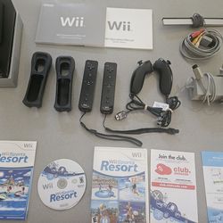 Black Nintendo Wii Console, Accessories, Sports Resort Game