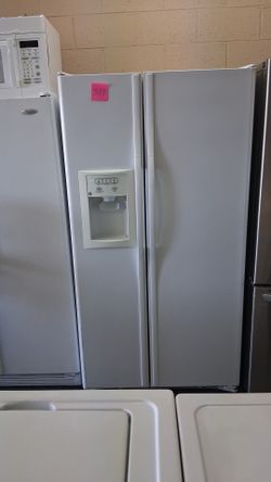 GE white side by side refrigerator