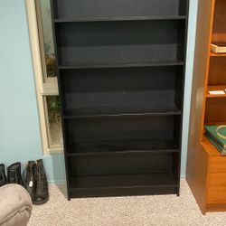 Black Painted Teak 69 1/2” Tall Book Shelf