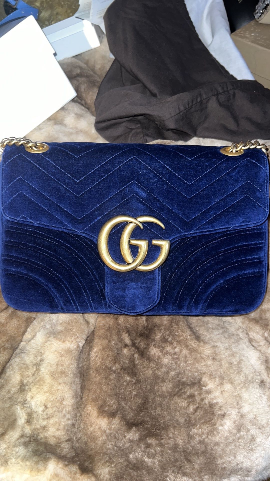 Gucci Velvet Blue Bag