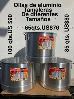 Ollas Tamaleras De Aluminio Y Acero Inoxidable 