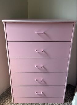 Pink 5-Drawer Dresser / Chest of Drawers