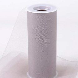 Silver Tulle Roll 6x100