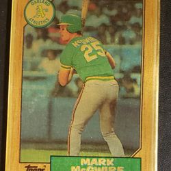 1987 Topps Mark McGwire #366 Metal Baseball Card. Numbered 7/1998.