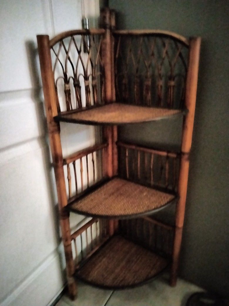 Wicker Corner Shelf
