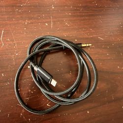Black Audio Cable for Cell Phones (lightning to Aux) 38”