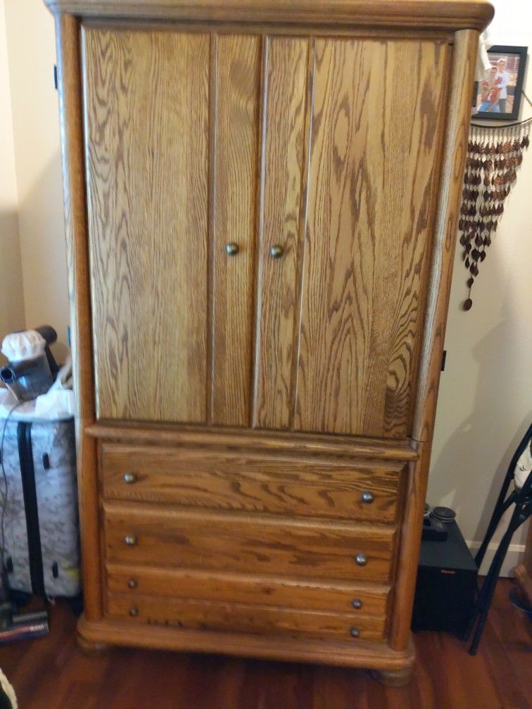 Solid Oak Armoire