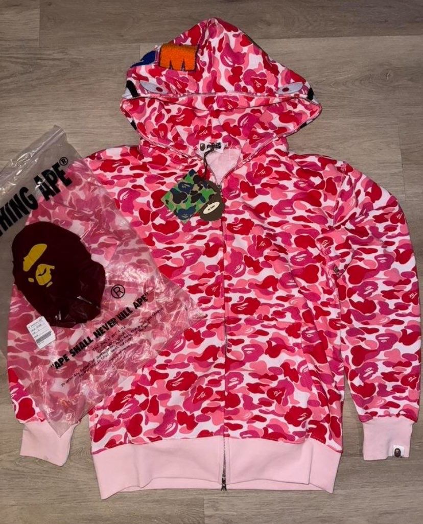 Pink Bape Hoodie Size Medium 
