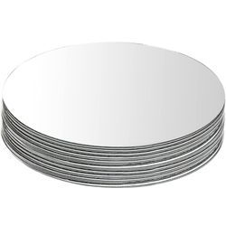 ut Set of 12 Round Mirror Trays, 10 Inch Glass