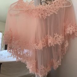 Wedding Lace Tulle Shawl -Cape /// Capa Para Vestido De Boda O Quinceañera