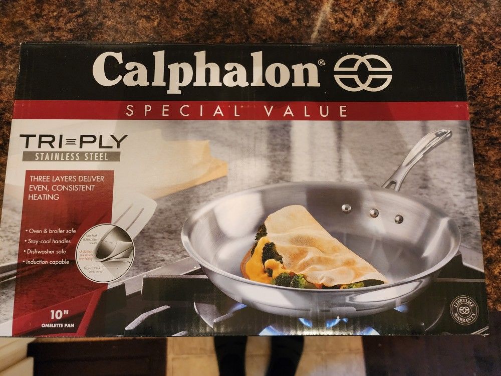 Calphalon Tri-Ply Stainless Steel 10-Inch Omelette Fry Pan