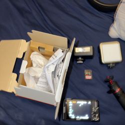 Sony ZV-1F With Memory Card, Stand, And Light