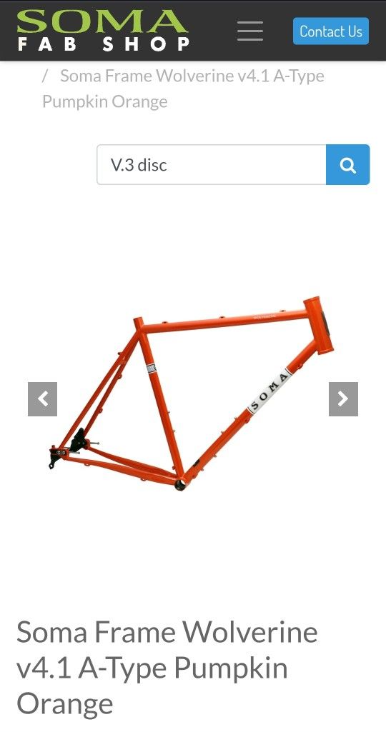 BRAND NEW Soma Wolverine v4.1 A-Type With Thru-Axle v.3 Disc Flat Mount